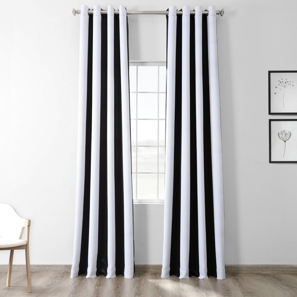 CABANA STRIPE Semi Opaque Black White Curtain
